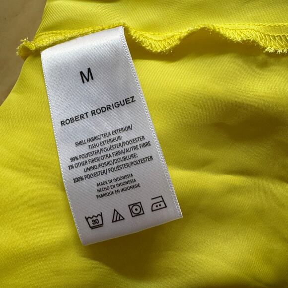 Robert Rodriguez Yellow and Cream Sleeveless Peplum Blouse Women's Medium - Picture 5 of 8